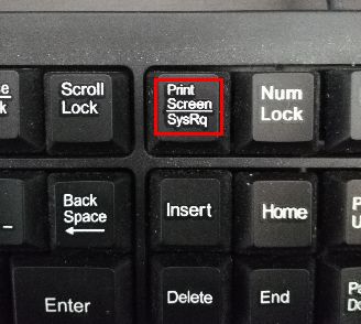 キーボード上のPrintScreenキーの位置図画像 width=